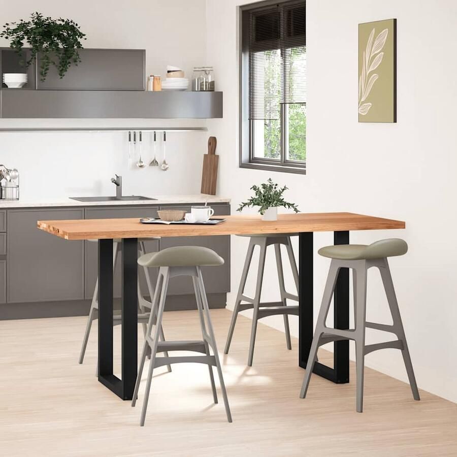 VidaXL Bartafel 200x80x92 cm Massief Eikenhout Bartafel Eikenhouten Tafel Salontafel Keukenbar Diningtable Eetkamerset Industriële Tafel Landelijke Tafel