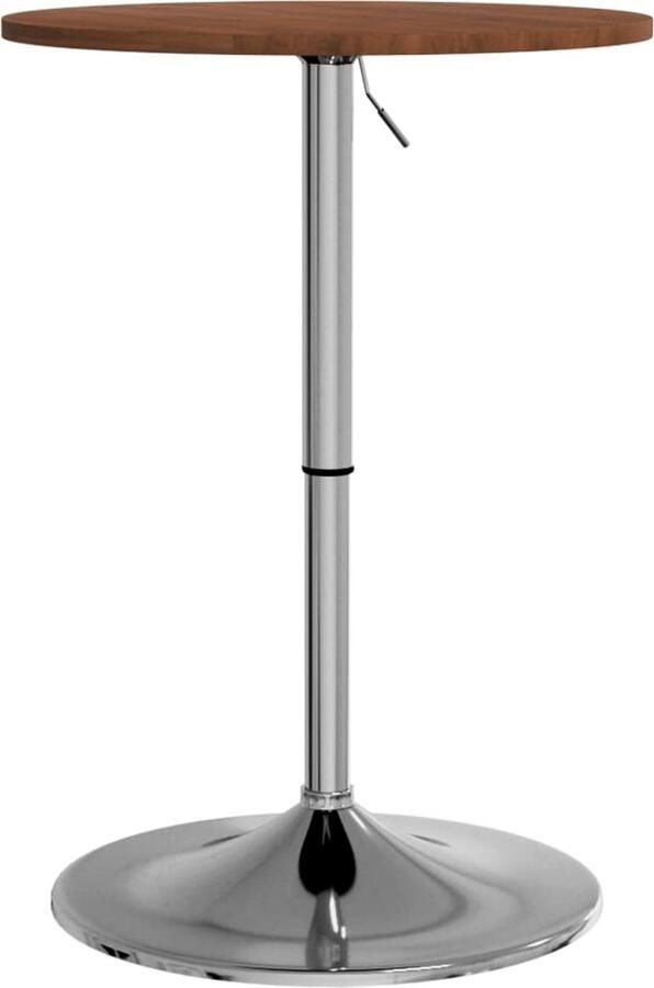 VidaXL Bartafel Ø 50x89 5 cm massief eikenhout donkerbruin