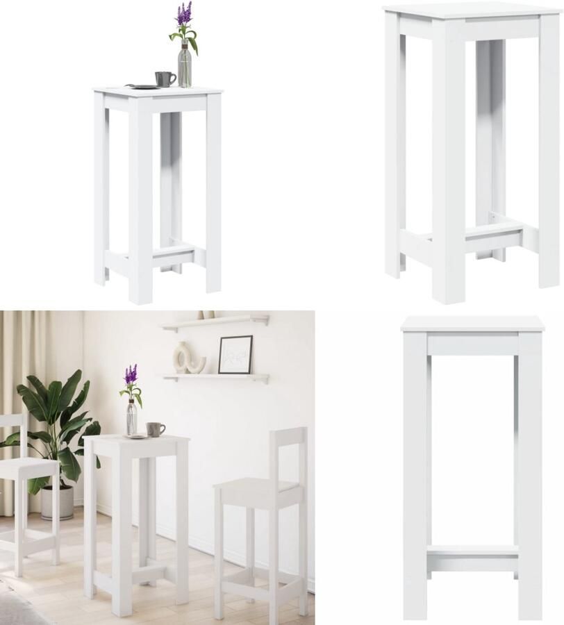 VidaXL Bartafel 51x50x103 5 cm bewerkt hout wit Bartafel Bartafels Statafel Statafeltje