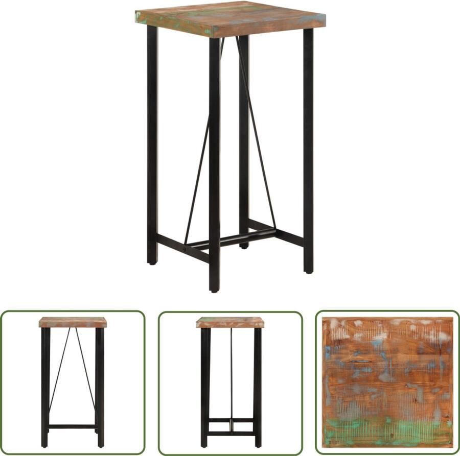 VidaXL Bartafel 55x55x107 cm Gerecycled Hout & IJzer Bartafel Bistrotafel Feesttafel Houten Tafel Gerecycled Hout Industriele Meubels Vintage Meubelen