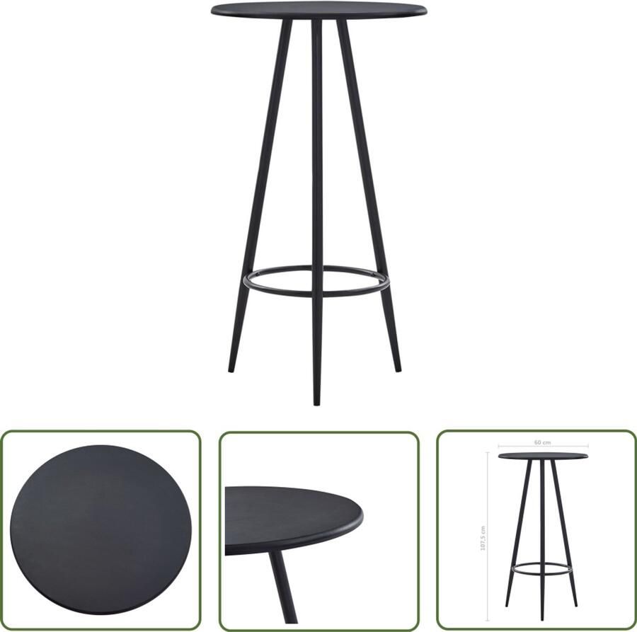 VidaXL Bartafel 60x107 5 cm MDF Zwart Bartafel Zwarte Bartafel Bistrotafel Moderne Bartafel Stapelbare Bartafel Klein Tafeltje Eetkamerstoel Salontafel Keukenbar Compact Bartafel