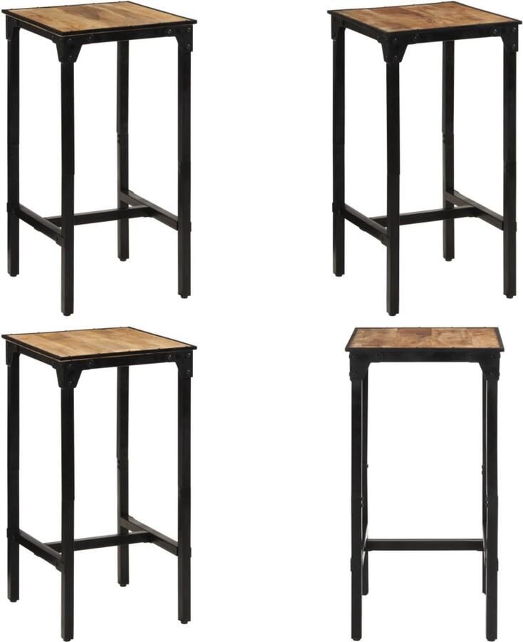 VidaXL Bartafel 60x55x107 cm massief ruw mangohout Tuinbartafel Tuinbartafels Bartafel Buiten Bartafel