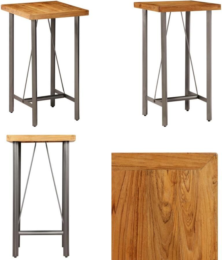 VidaXL Bartafel 60x60x107 cm massief gerecycled teakhout