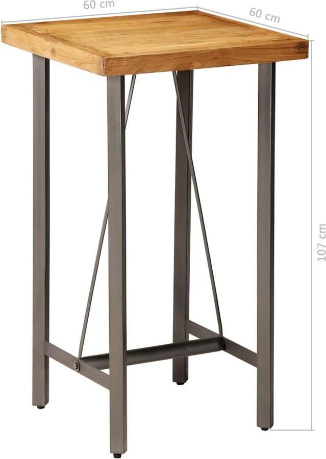 VidaXL Bartafel 60x60x107 cm massief gerecycled teakhout - Foto 2