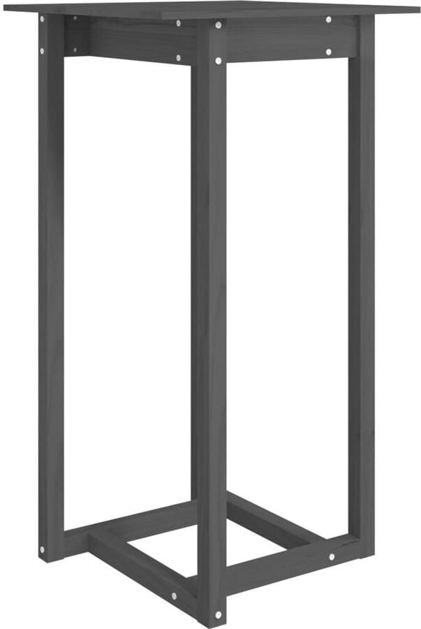 VidaXL Bartafel 60x60x110 cm Massief Grenenhout Grijs Bartafel Houten Bartafel Grenshouten Bartafel Grijze Bartafel Salontafel Bistrotafel Eetkamertafel