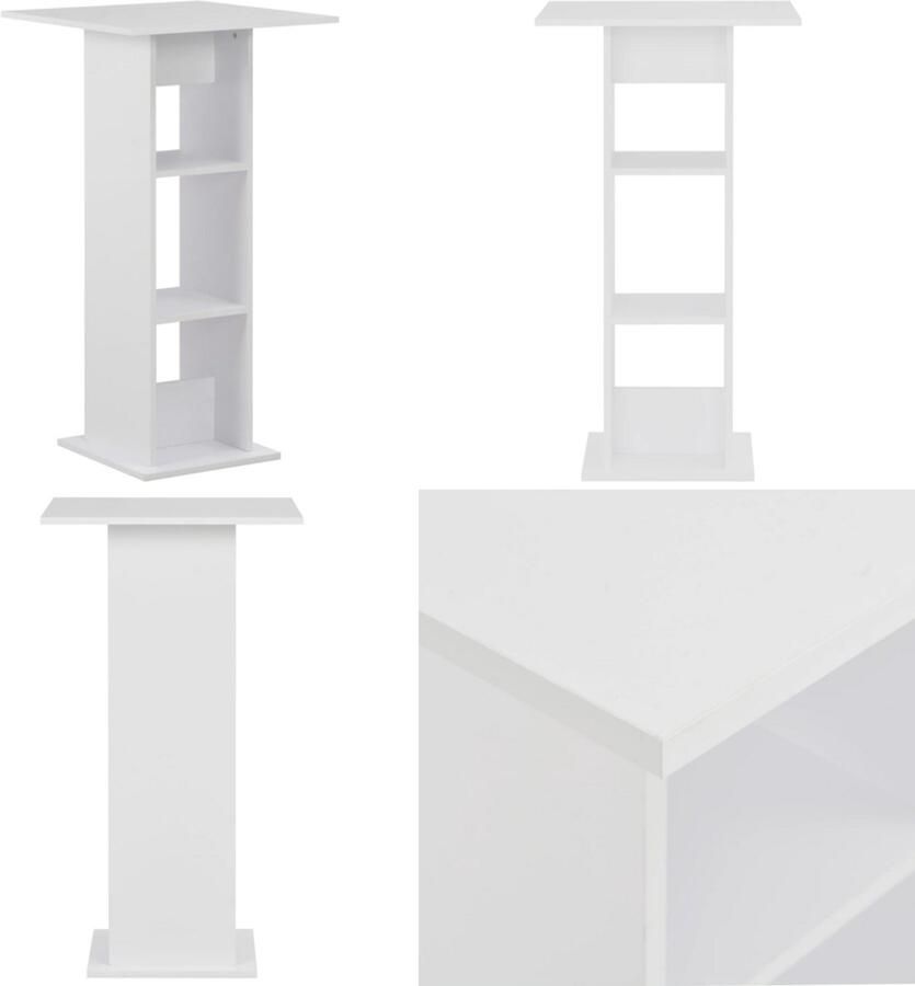 VidaXL Bartafel 60x60x110 cm wit Bartafel Bartafels Bistrotafel Bistrotafels