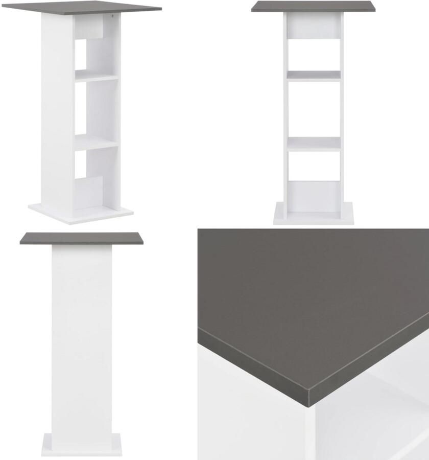 VidaXL Bartafel 60x60x110 cm wit en antracietgrijs Bartafel Bartafels Bistrotafel Bistrotafels