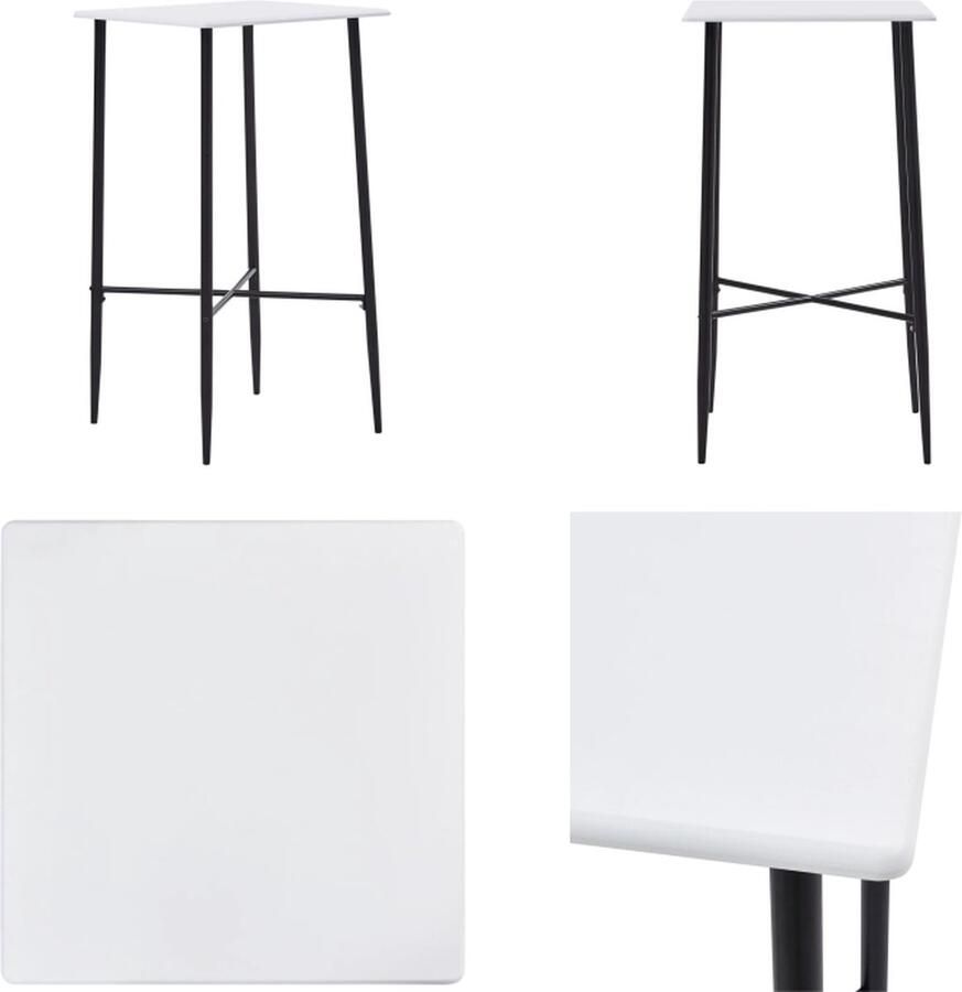 VidaXL Bartafel 60x60x111 cm MDF wit Bartafel Bartafels Bistrotafel Bistrotafels