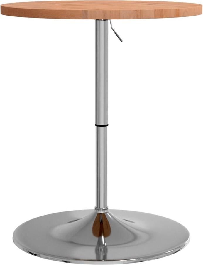 The Living Store Bartafel Ø 60x90 5 cm massief beukenhout Bartafel Houten Bartafel Beukenhouten Bartafel Verhogbare Bartafel Bartafels