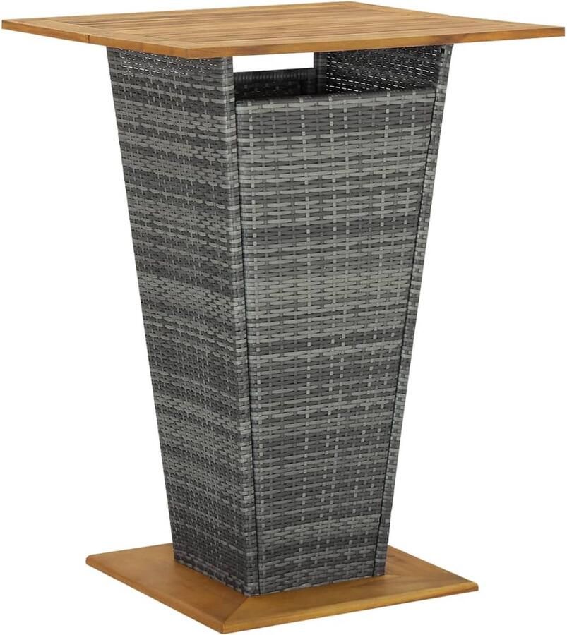 VidaXL Bartafel 80x80x110 cm Poly Rattan Grijs
