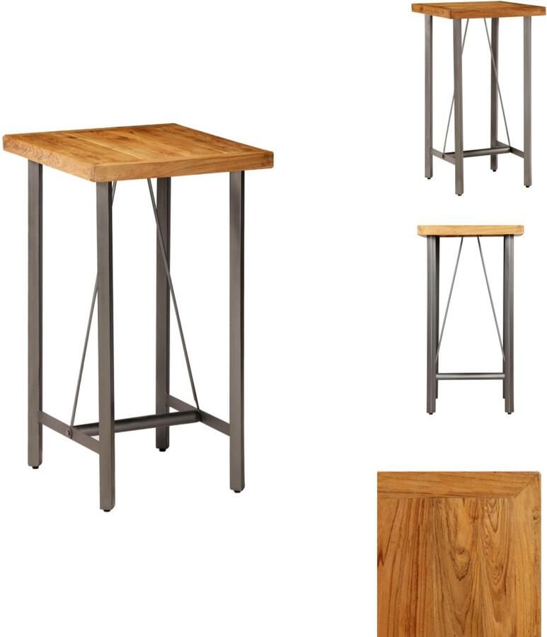 VidaXL Bartafel Bartafels Bar Tafel Bar Tafels Bartafel 60x60x107 cm massief gerecycled teakhout