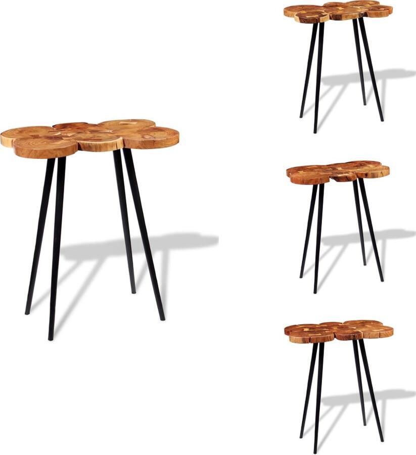 VidaXL Houten Bartafel Statafel Eindtafel 90 x 60 x 110 cm Massief Acaciahout Metalen Poten Tafel