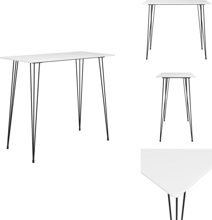 VidaXL Bartafel Bartafels Bistrotafel Bistrotafels Bartafel 120x60x105 cm wit