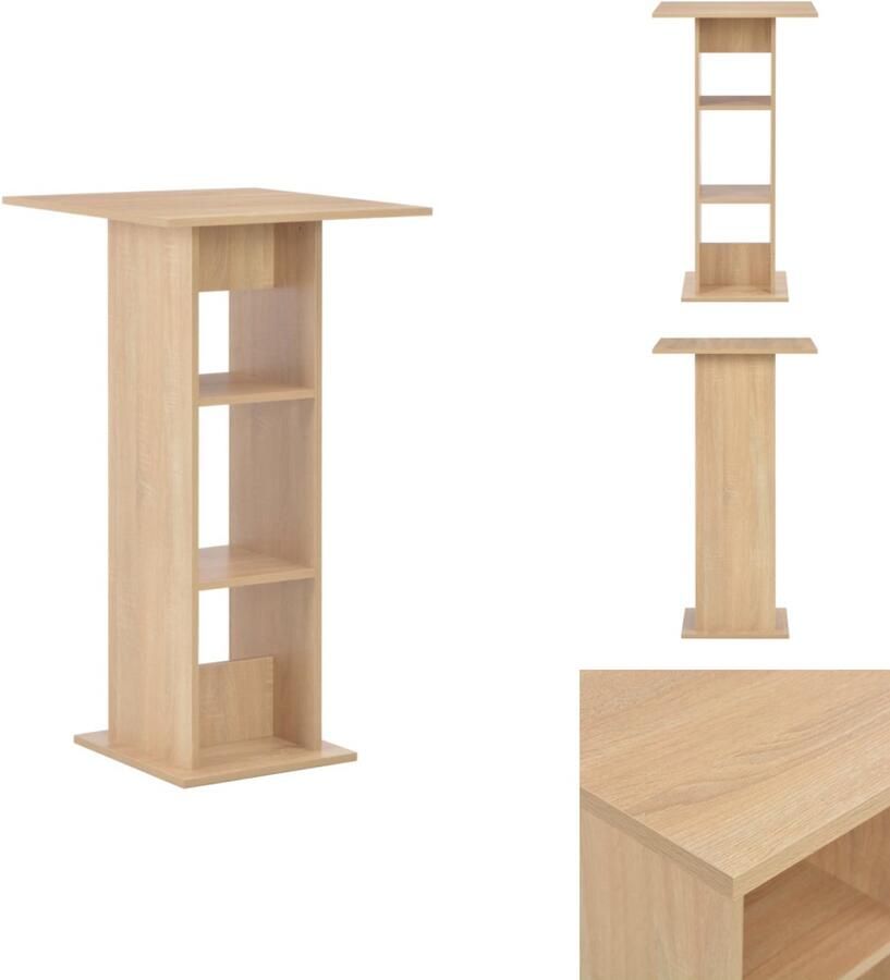 VidaXL Bartafel Bartafels Bistrotafel Bistrotafels Bartafel 60x60x110 cm eikenkleurig