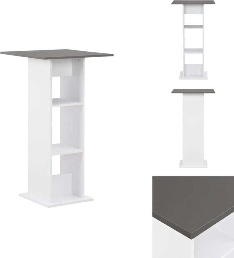 VidaXL Bartafel Bartafels Bistrotafel Bistrotafels Bartafel 60x60x110 cm wit en antracietgrijs