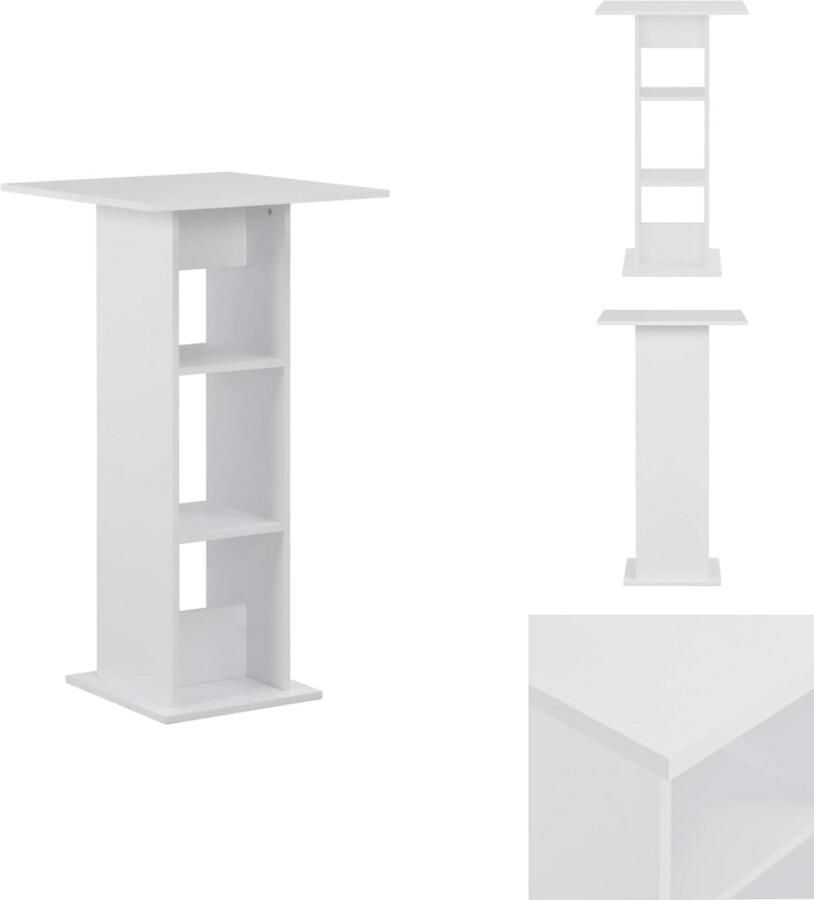 VidaXL Bartafel Bartafels Bistrotafel Bistrotafels Bartafel 60x60x110 cm wit