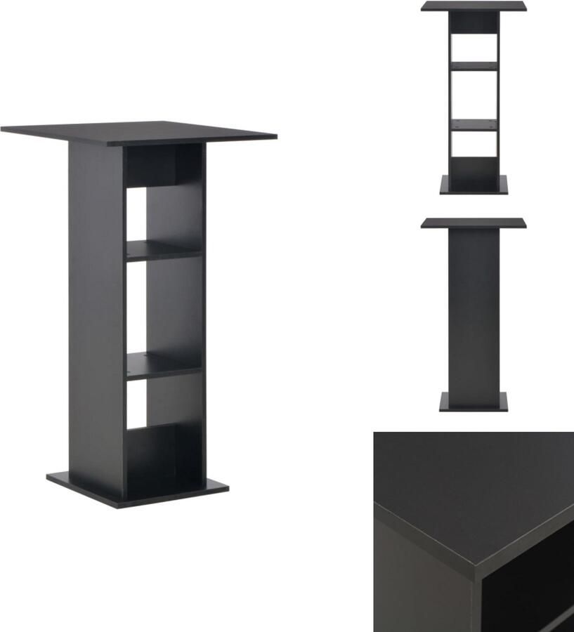 VidaXL Bartafel Bartafels Bistrotafel Bistrotafels Bartafel 60x60x110 cm zwart