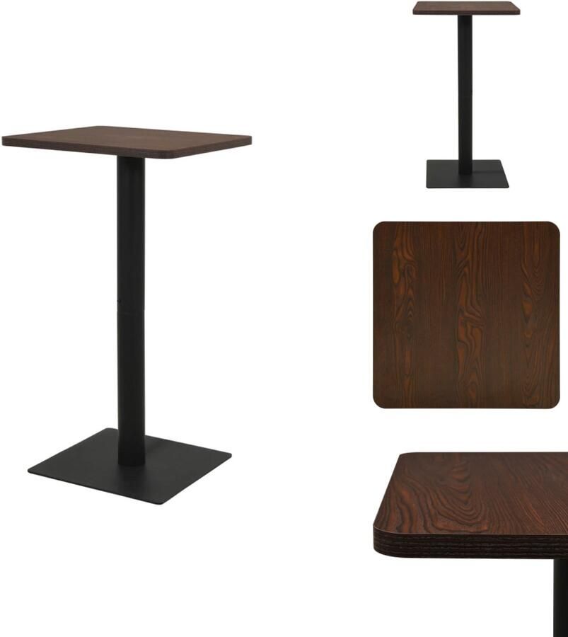 VidaXL Bartafel Bartafels Bistrotafel Bistrotafels Bistrotafel 50x50x107 cm donkeressenkleurig