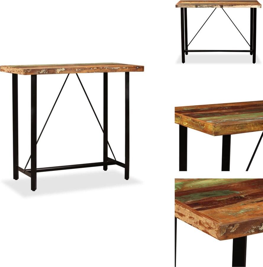 VidaXL Bartafel Bartafels Eetkamertafel Eetkamertafels Bartafel 120x60x107 cm massief gerecycled hout