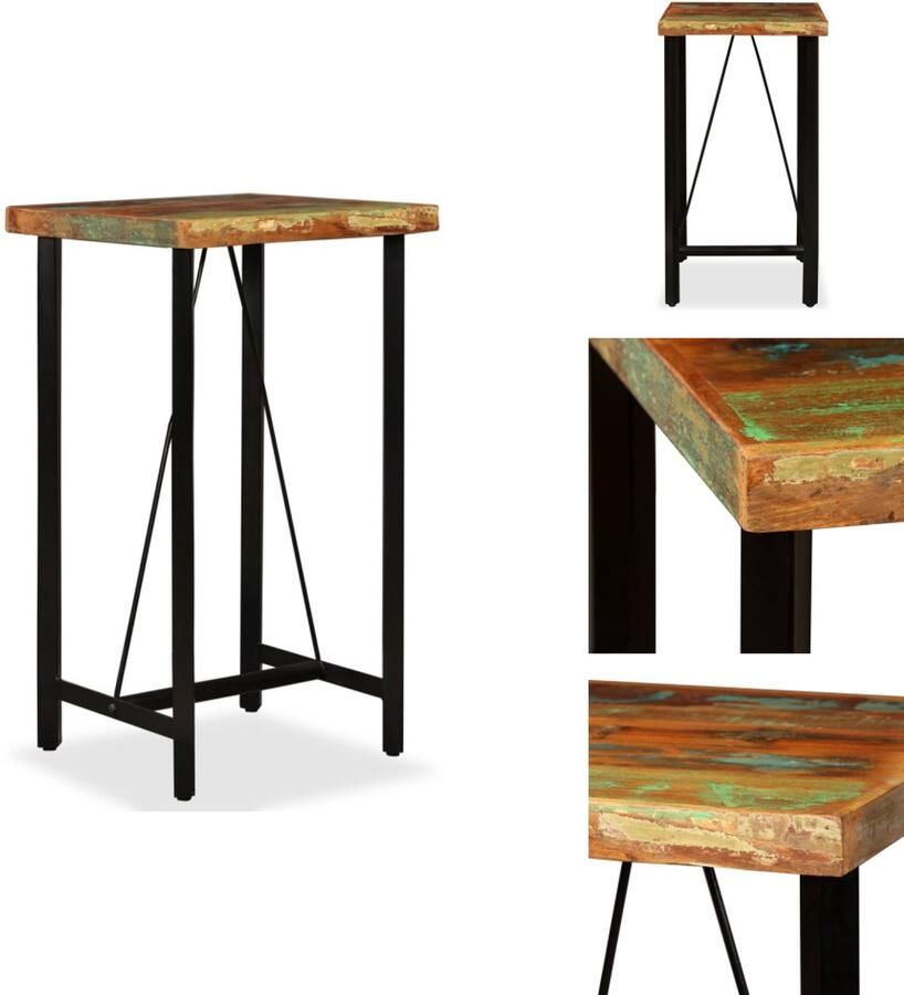 VidaXL Bartafel Bartafels Eetkamertafel Eetkamertafels Bartafel 60x60x107 cm massief gerecycled hout