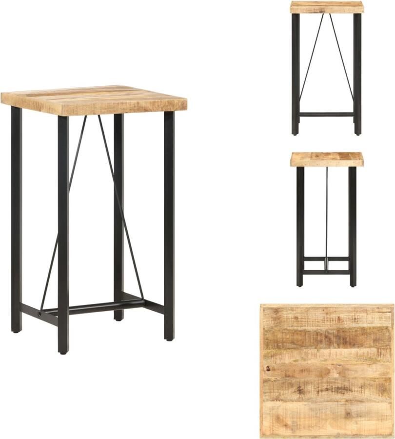 Vida XL vidaXL Bartafel 60x60x107 cm ruw mangohout-VXL-286610 - Foto 2