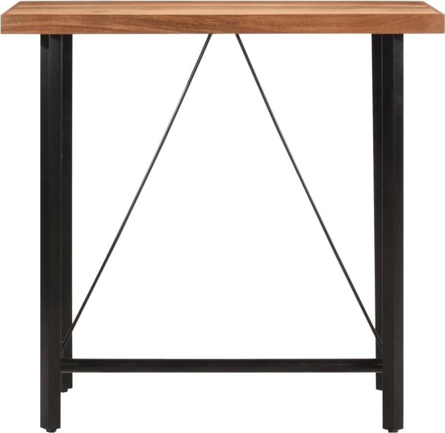 The Living Store Bartafel 110x55x107 cm massief acaciahout en ijzer Bartafel Acacia Hout Eetkamerstoel Salontafel Vintage Meubels