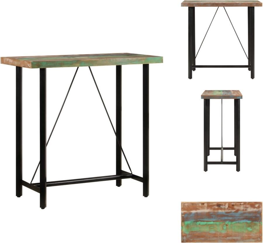 VidaXL Bartafel Bartafels Statafel Hoge Tafel Bartafel 110x55x107 cm massief gerecycled hout en ijzer