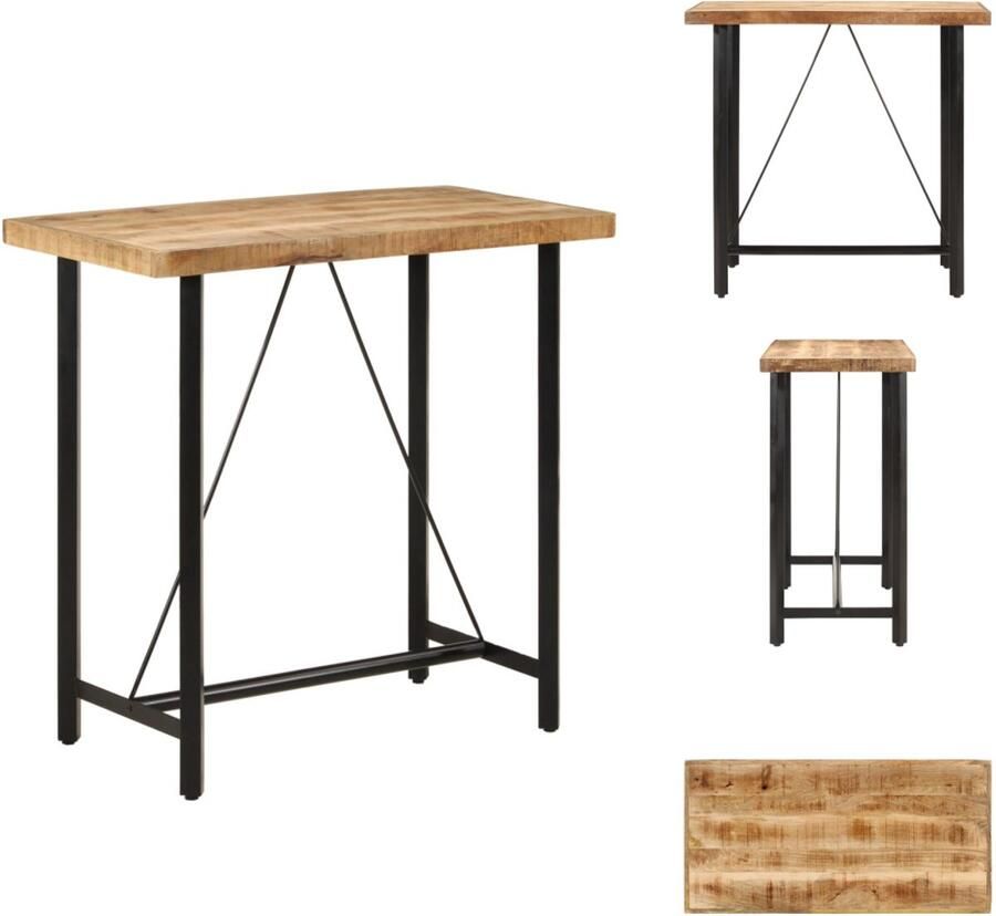 VidaXL Bartafel Bartafels Statafel Hoge Tafel Bartafel 110x55x107 cm massief mangohout en ijzer
