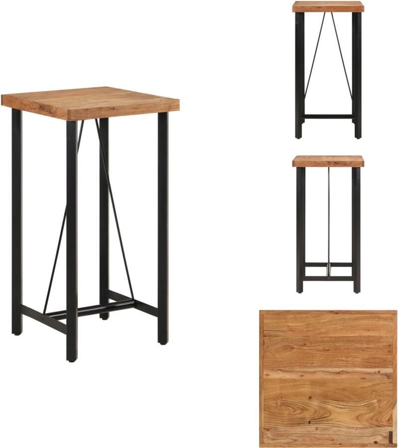 VidaXL Bartafel Bartafels Statafel Hoge Tafel Bartafel 55x55x107 cm massief acaciahout en ijzer