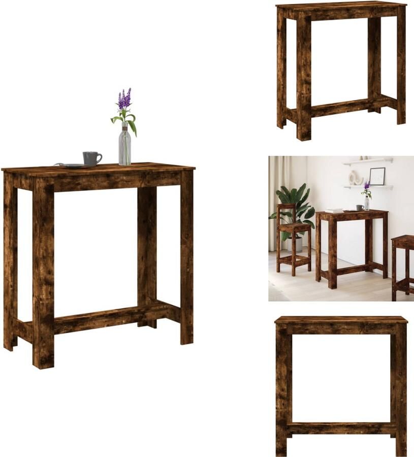 VidaXL Bartafel Bartafels Statafel Statafeltje Bartafel 102x50x103 5 cm bewerkt hout gerookt eikenkleurig