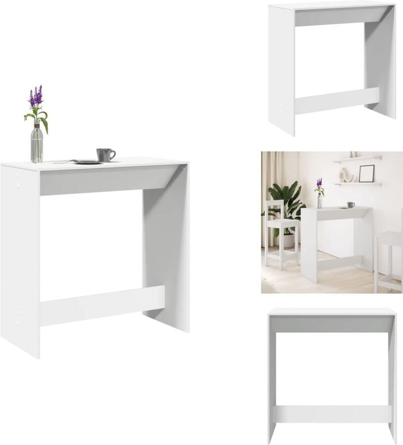 VidaXL Bartafel Bartafels Statafel Statafeltje Bartafel 102x50x103 5 cm bewerkt hout wit