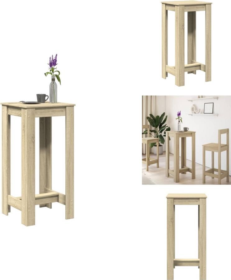 VidaXL Bartafel 51x50x103 5 cm bewerkt hout sonoma eikenkleurig - Foto 4