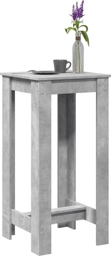 VidaXL Bartafel Betongrijs Bewerkt hout 51x50x103 5 cm Bartafel Bistrotafel Houten Tafel Kookeiland Loungehoek Modern Design Betonlook Multifunctioneel Stevige Constructie Easy Care Binnengebruik - Foto 2