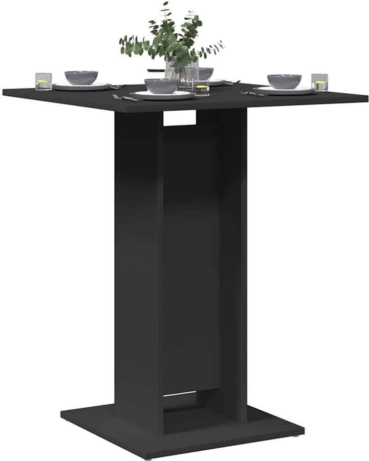 The Living Store Bistrotafel Zwarte spaanplaat 60 x 60 x 75 cm Eenvoudig te monteren Bistrotafel Bartafel Zwarte Tafel Kleine Tafel Eetkamertafel - Foto 4