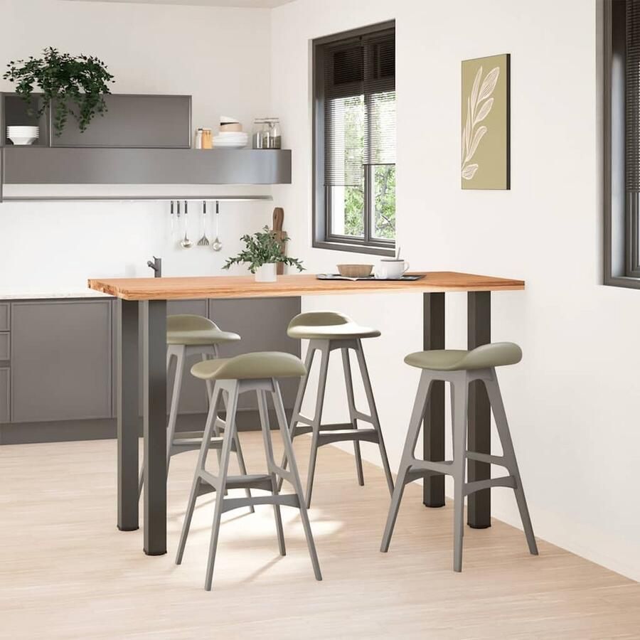 VidaXL Bartafel rechthoekig 180x80x112 cm massief eikenhout lichtbruin - Foto 2