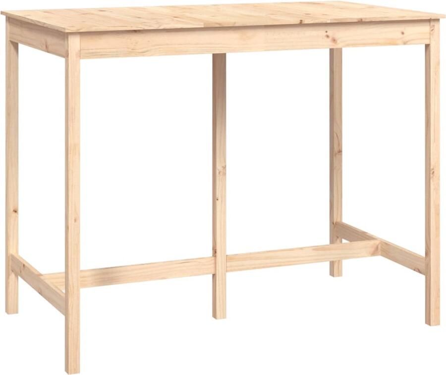 The Living Store Bartafel Rustiek Massief Grenenhout 140 x 80 x 110 cm Onbehandeld Bartafel Houten Bartafel Grenenhouten Bartafel Rustic Bartafel Salontafel - Foto 2