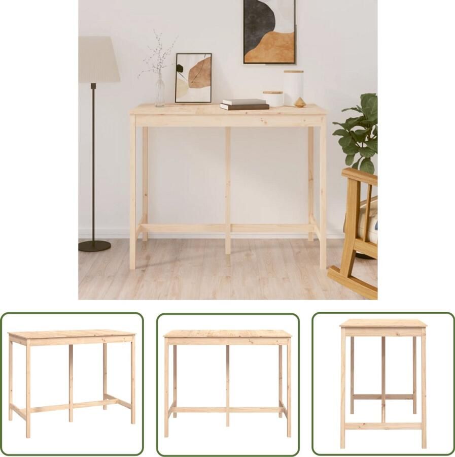 The Living Store Bartafel Rustiek Massief Grenenhout 140 x 80 x 110 cm Onbehandeld Bartafel Houten Bartafel Grenenhouten Bartafel Rustic Bartafel Salontafel