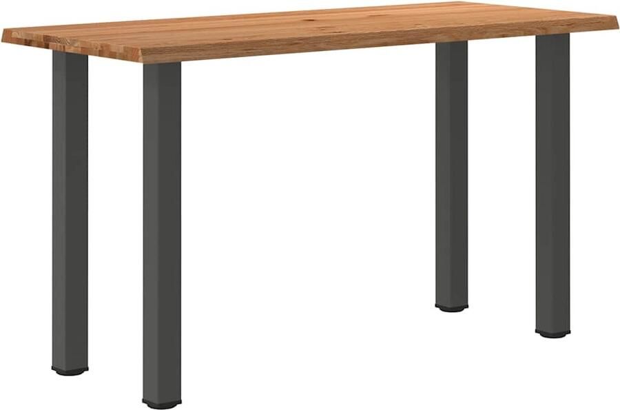 VidaXL Eettafel rechthoekig 180x80x102 cm massief eikenhout lichtbruin