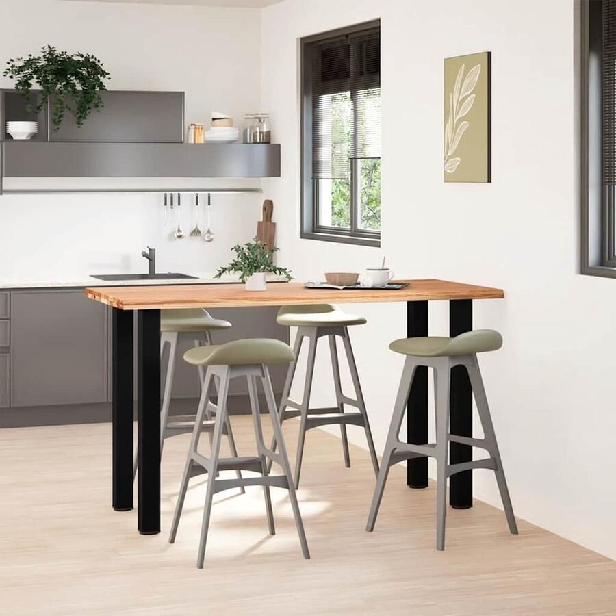 VidaXL Eettafel rechthoekig 180x80x102 cm massief eikenhout lichtbruin - Foto 2