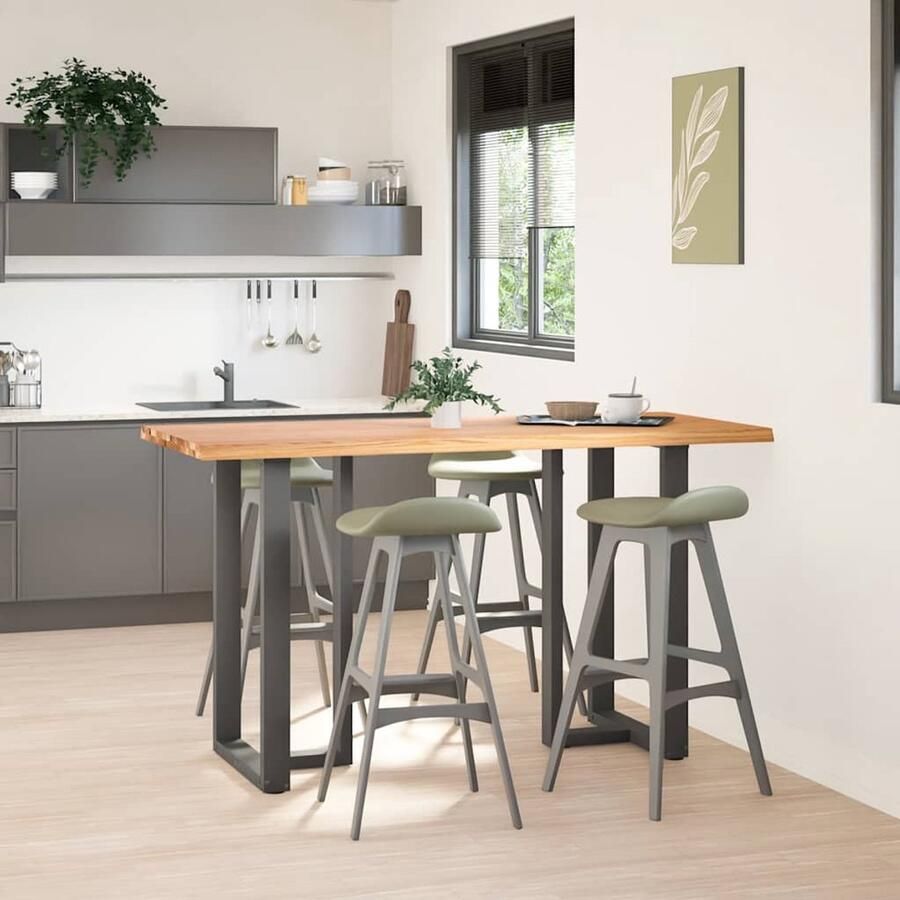 VidaXL Bartafel met natuurlijke rand 180x80x92 cm massief eikenhout