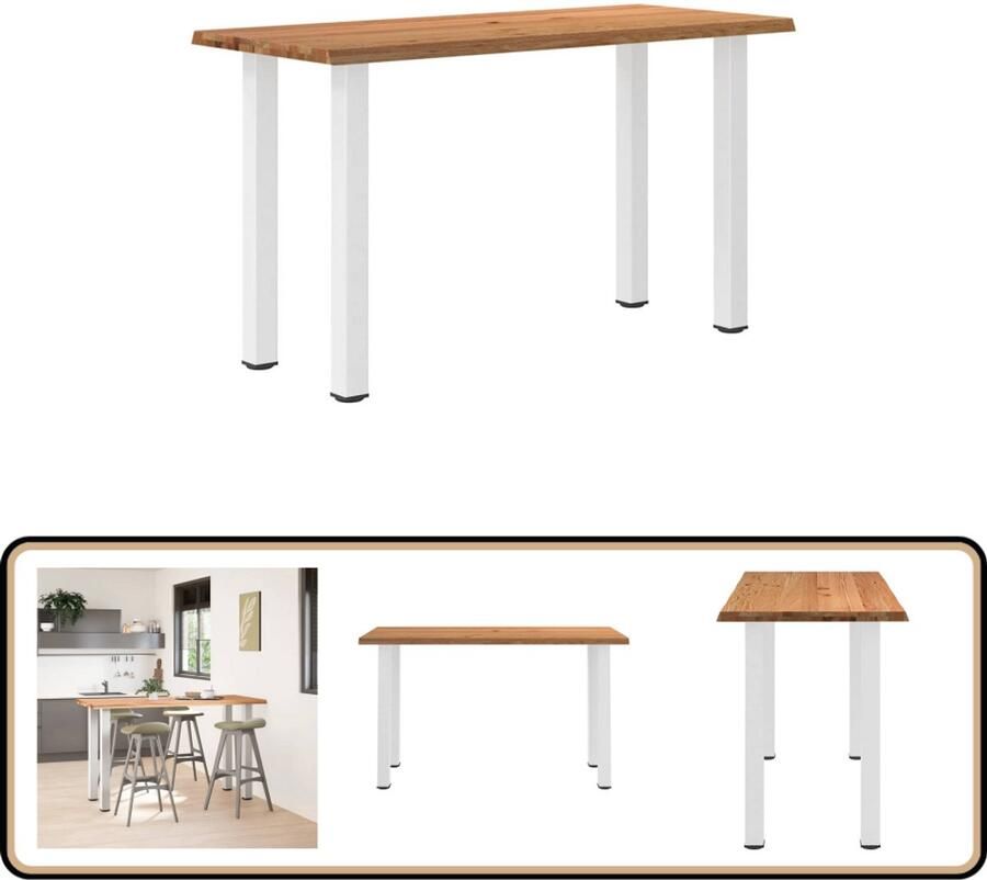 VidaXL Bartafel met natuurlijke rand 180x80x92 cm massief eikenhout