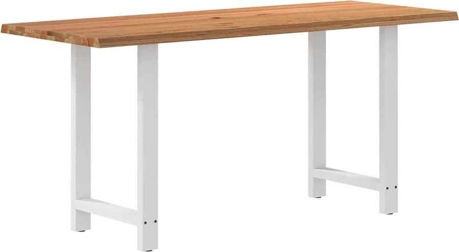 VidaXL Eettafel rechthoekig 200x80x92 cm massief eikenhout lichtbruin