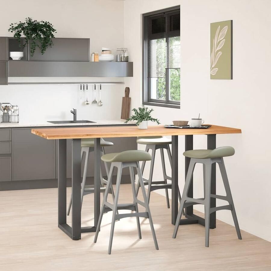 VidaXL Bartafel 200x80x92 cm Massief Eikenhout Bartafel Eikenhouten Tafel Salontafel Eetkamertafel Industriële Tafel Landelijke Tafel Vintage Tafel Hoge Tafel