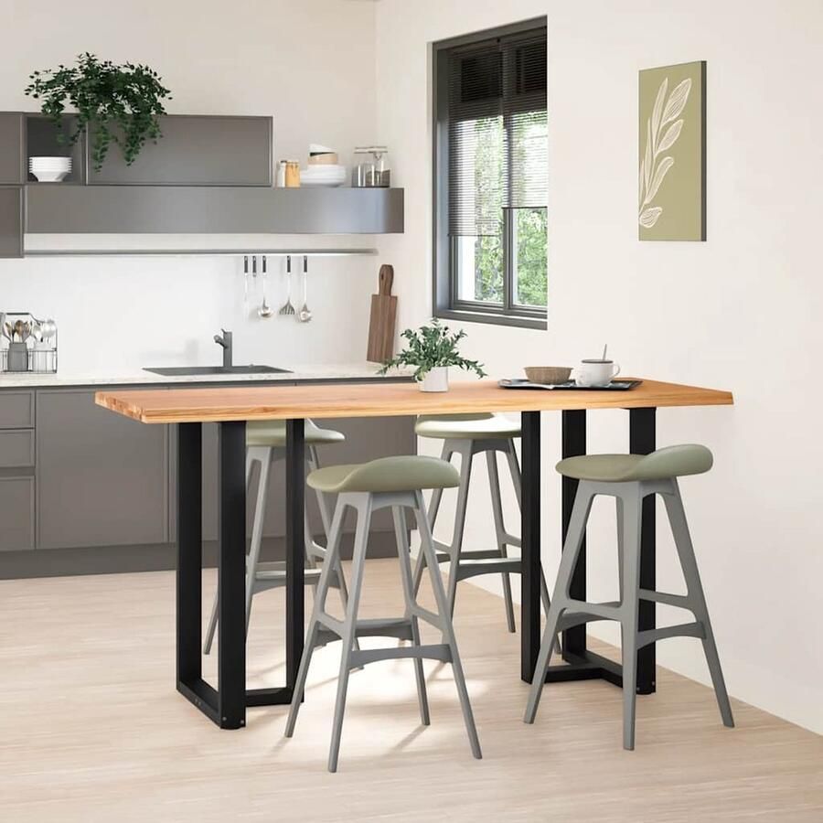 VidaXL Bartafel 200x80x92 cm Massief Eikenhout Bartafel Eikenhouten Tafel Salontafel Eetkamertafel Industriële Tafel Landelijke Tafel Vintage Tafel Massief Hout Hoge Tafel