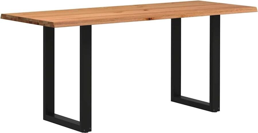 VidaXL Eettafel rechthoekig 200x80x92 cm massief eikenhout lichtbruin