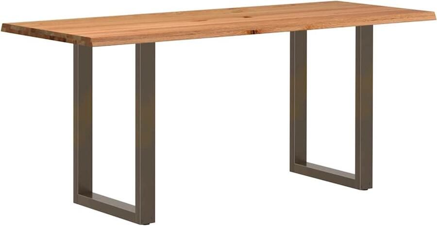 VidaXL Bartafel met natuurlijke rand 200x80x92 cm massief eikenhout - Foto 2