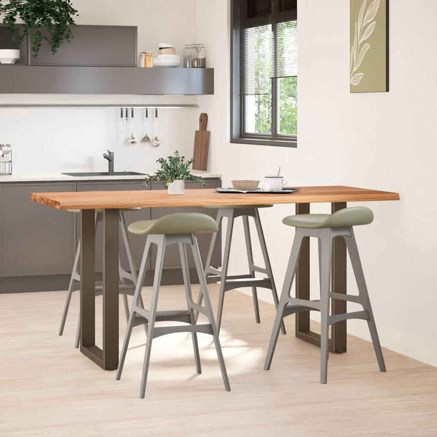 VidaXL Bartafel met natuurlijke rand 200x80x92 cm massief eikenhout