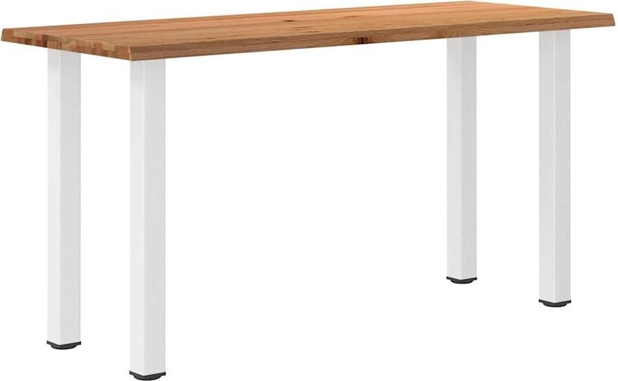 VidaXL Eettafel rechthoekig 200x80x92 cm massief eikenhout lichtbruin - Foto 4