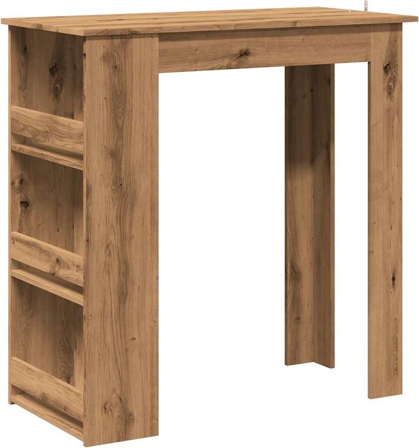 VidaXL Bartafel Opbergrek 100x50x103 5 cm Eiken Bartafel Bartafels Bartoptafel Pubtafel