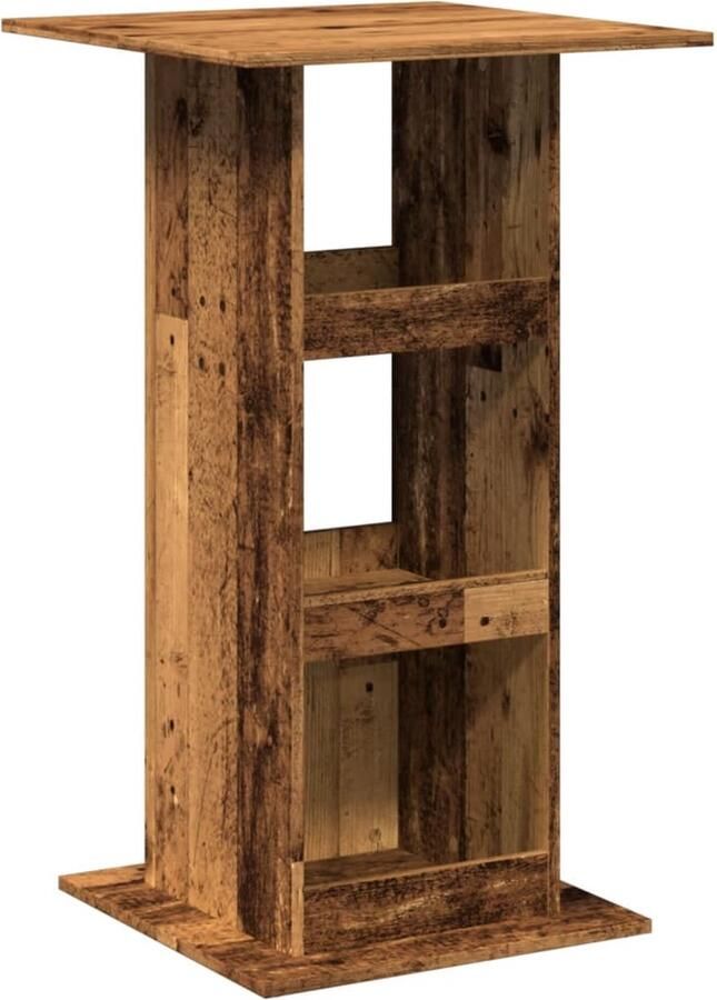 VidaXL Bartafel met opbergruimte 60x60x102 cm hout oud houtkleur